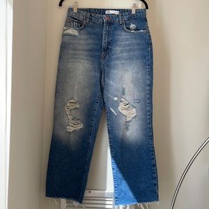 Zara straight Leg Jeans with rips